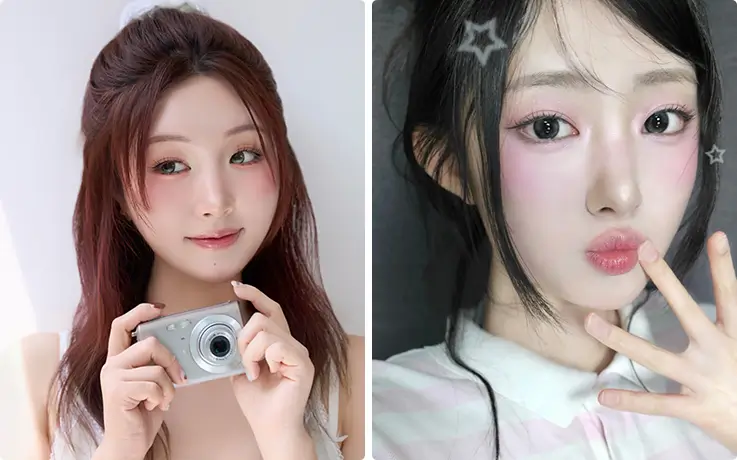 Defined contouring and shading create a sculpted, polished detailed makeup look.