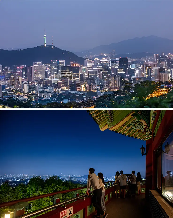 Stunning night views at Bugak Palgakjeong Pavilion in Seoul