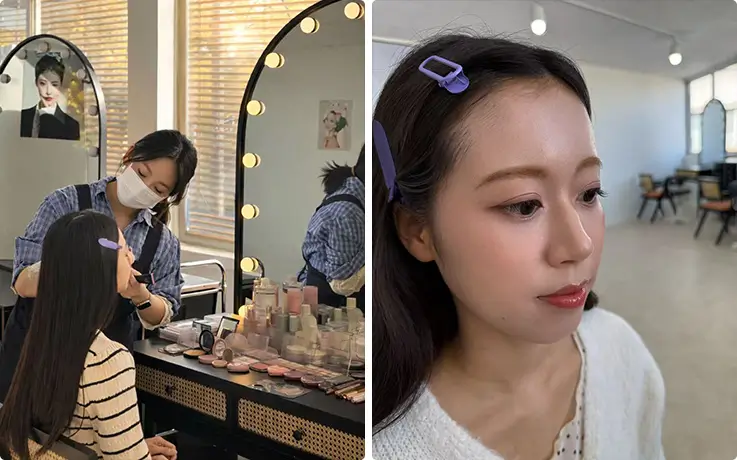 People getting makeup and personal color analysis service at DeKo Makeup Studio in Seoul