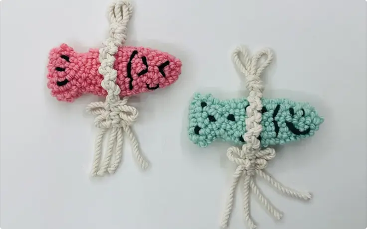 Finished lucky dried punch needle embroidery at Gre Island Studio in Seoul