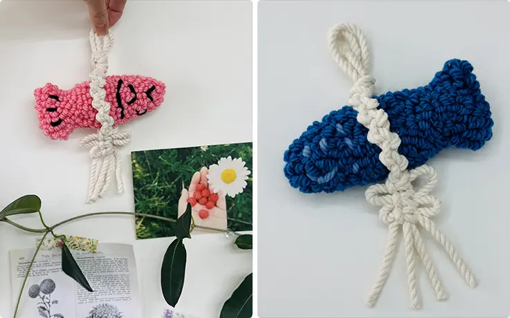 Colorful lucky dried pollack punch needle embroidery at Gre Island in Seoul