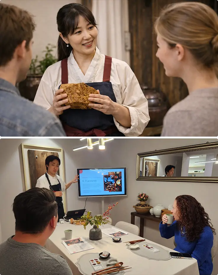 People learning about 5 jang at K-Harmony in Seoul