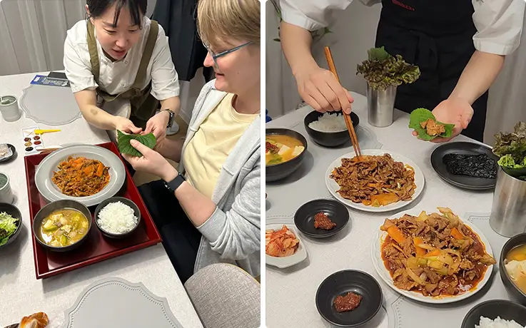 People having a meal at K-Harmony in Seoul