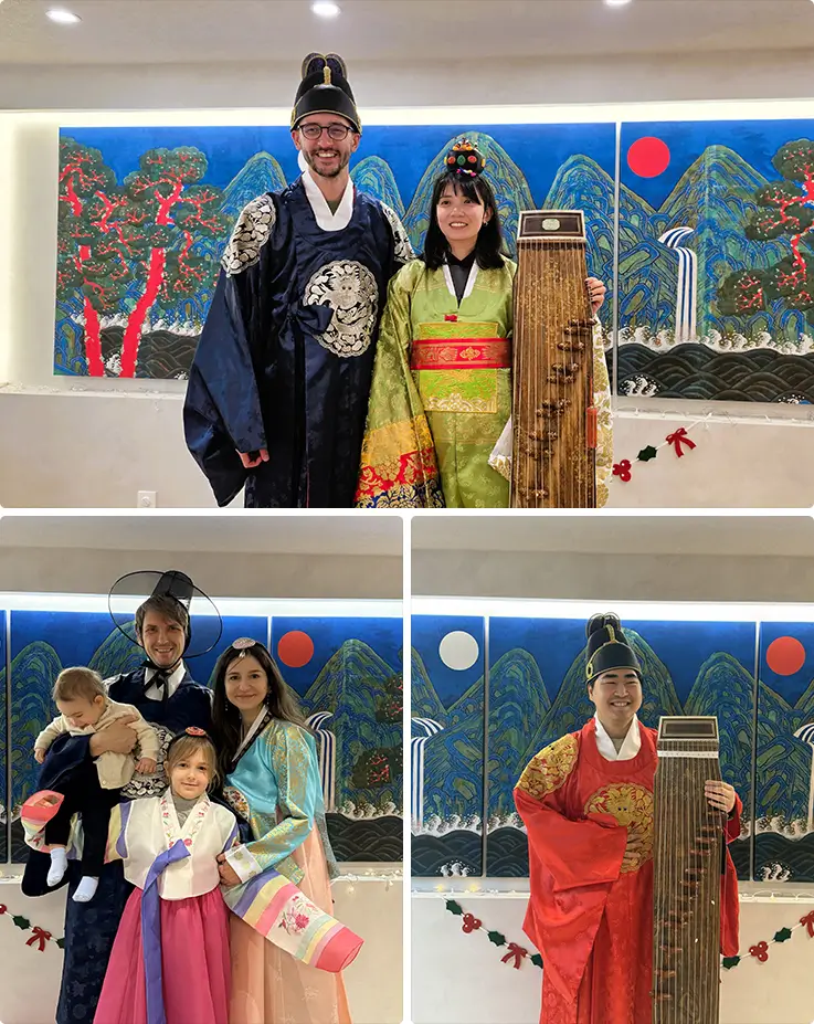 People taking photos after the class at K-Harmony in Seoul