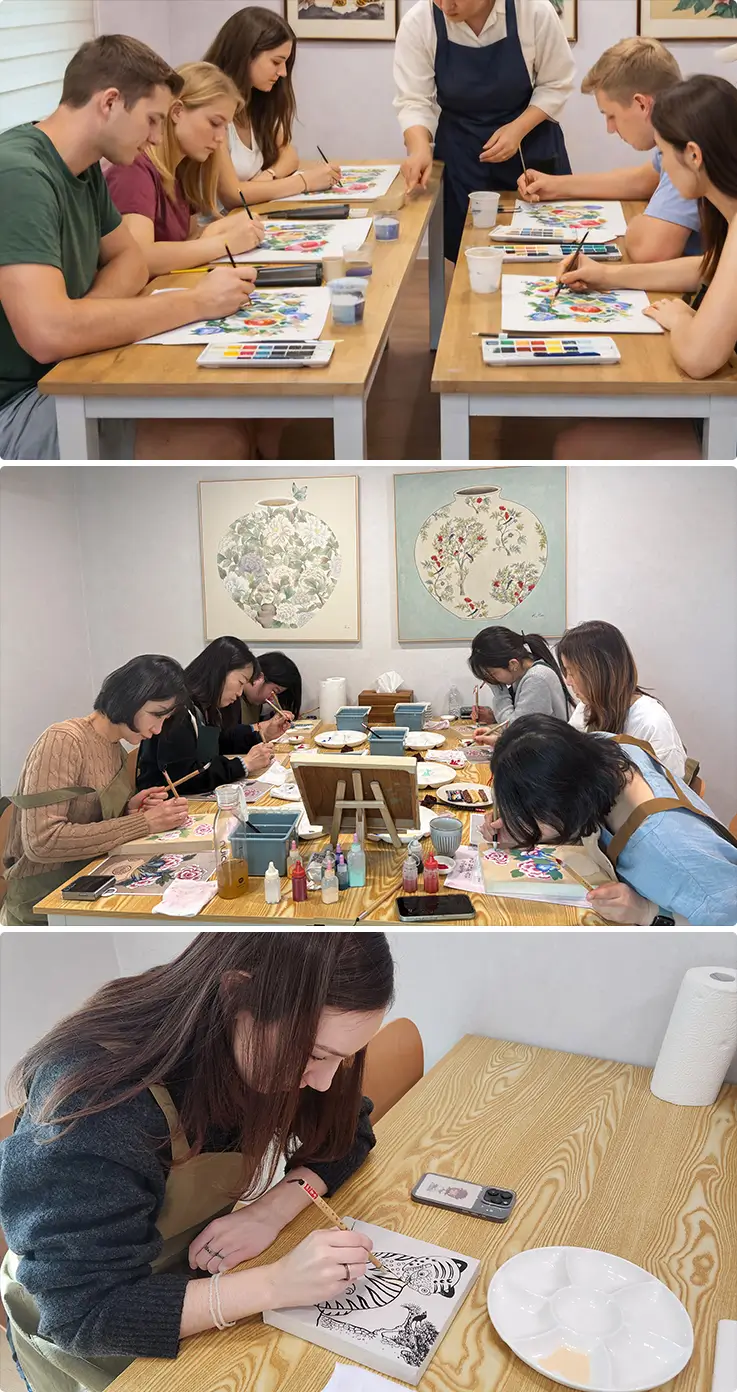 Minhwa painting experience at K-Harmony in Seoul