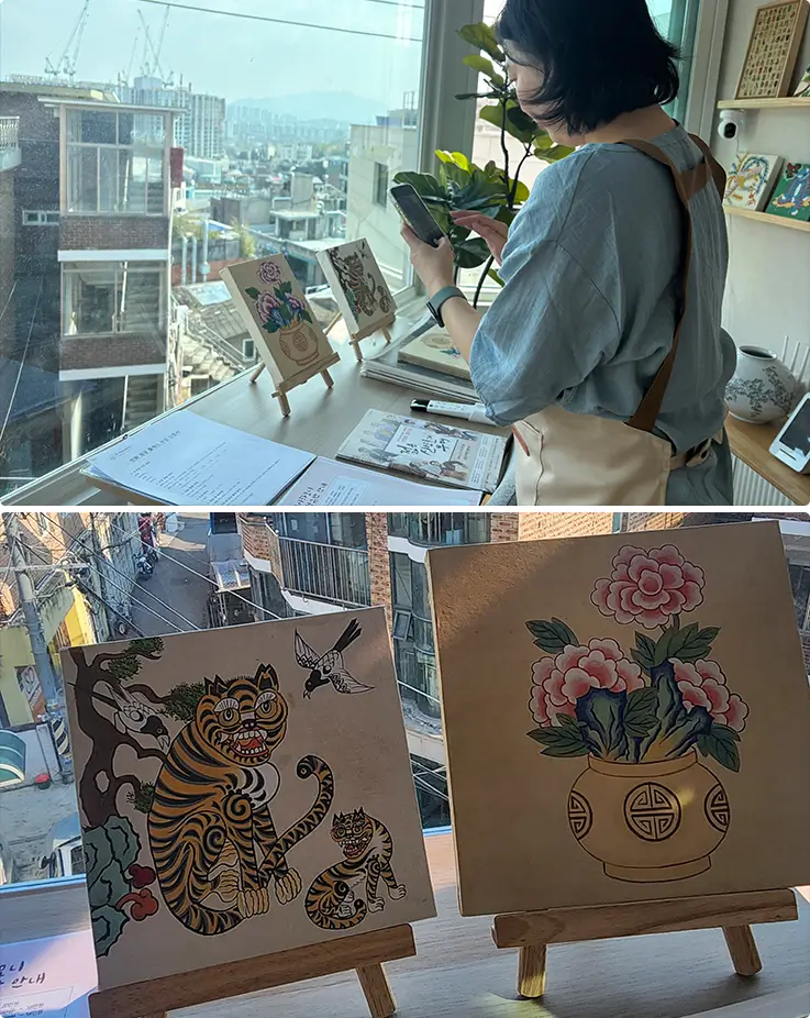 Finished minhwa artworks at K-Harmony in Seoul