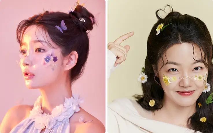 People getting hair styling, makeup, and profile photoshoot services at Mabelle Boutique in Seoul