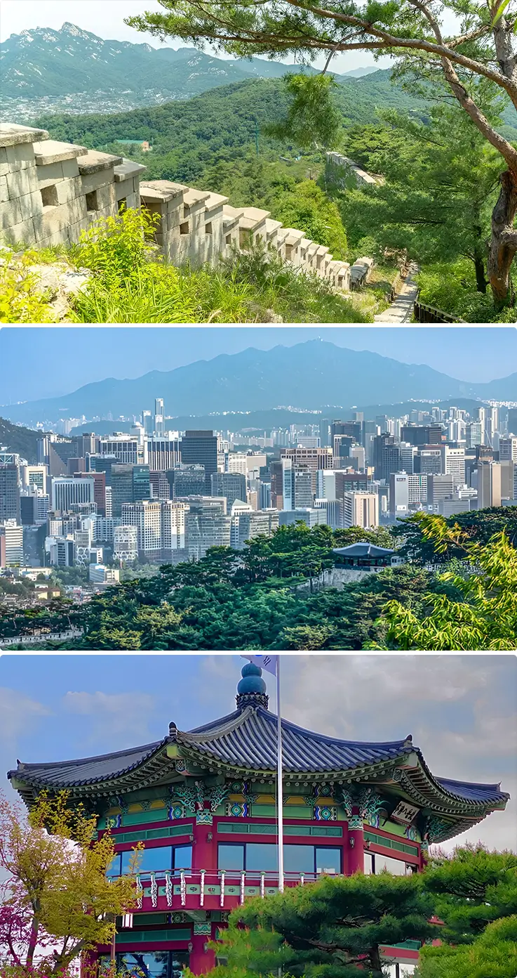 Natural scenery with Palgakjeong Pavillion at Mt. Bugaksan in Seoul