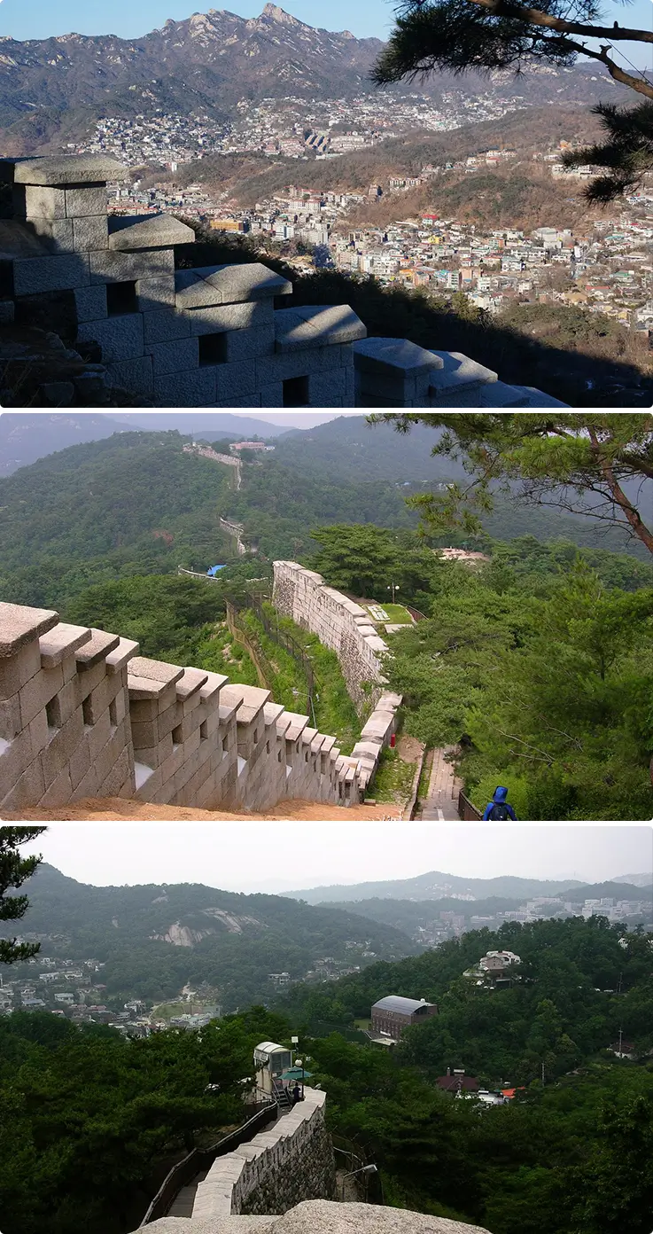 Fortress walls with natural background at Mt. Bugaksan