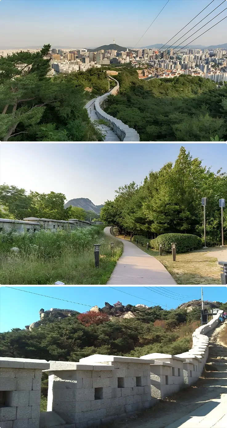Dramatic granite peaks and panoramic views over central Seoul at Mt. Inwangsan