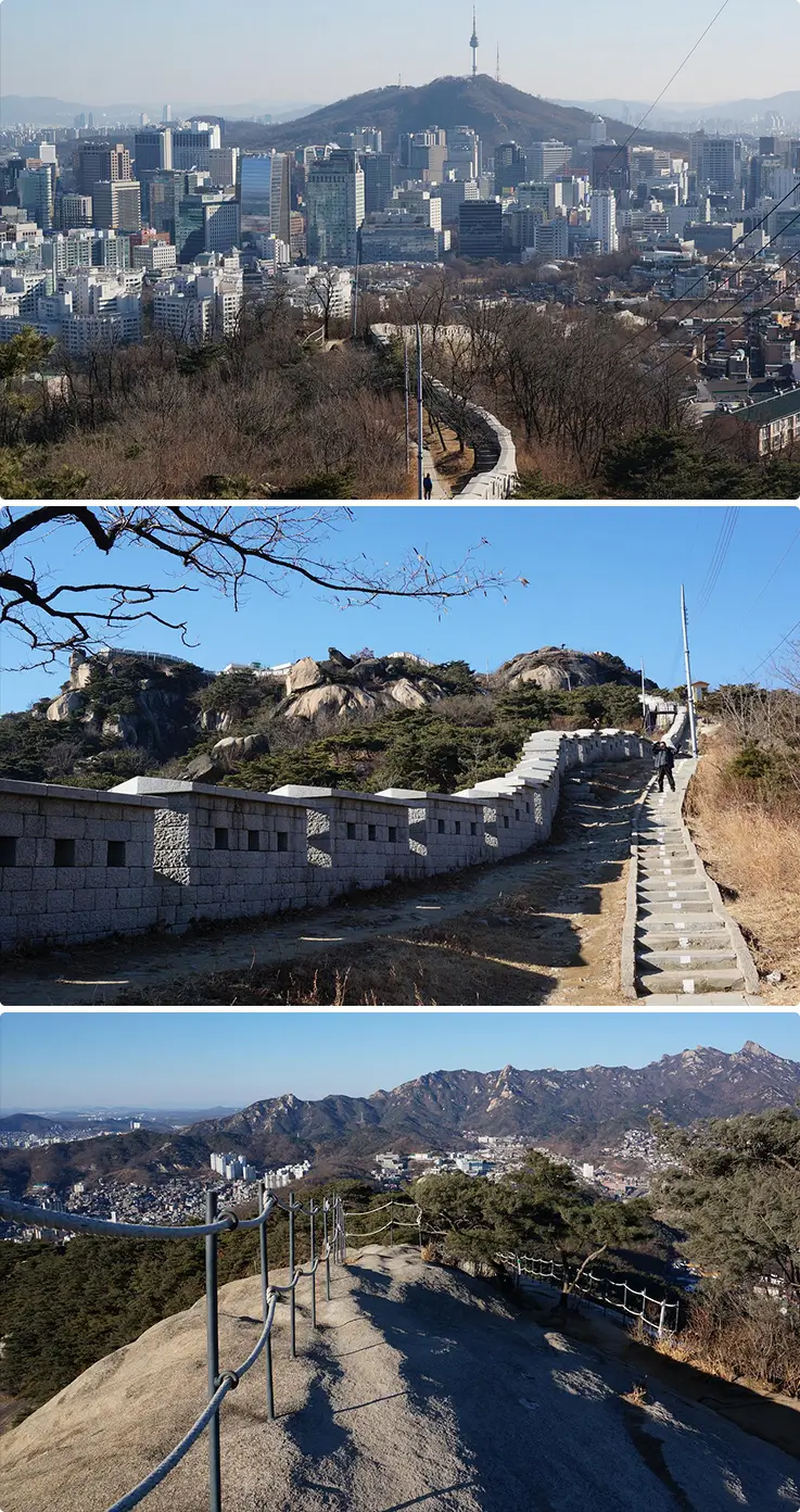 Dramatic granite peaks and panoramic views over central Seoul at Mt. Inwangsan