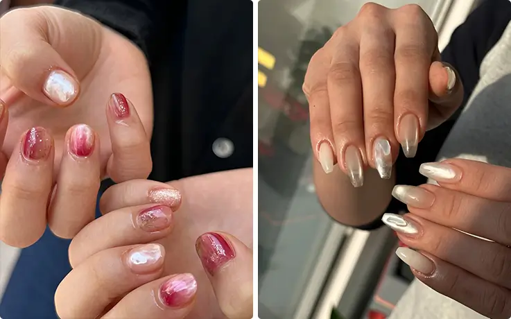 Various nail designs at Noir Nail Studio in Seoul