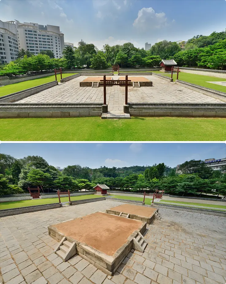 Peaceful scenery at Sajikdan in Seoul