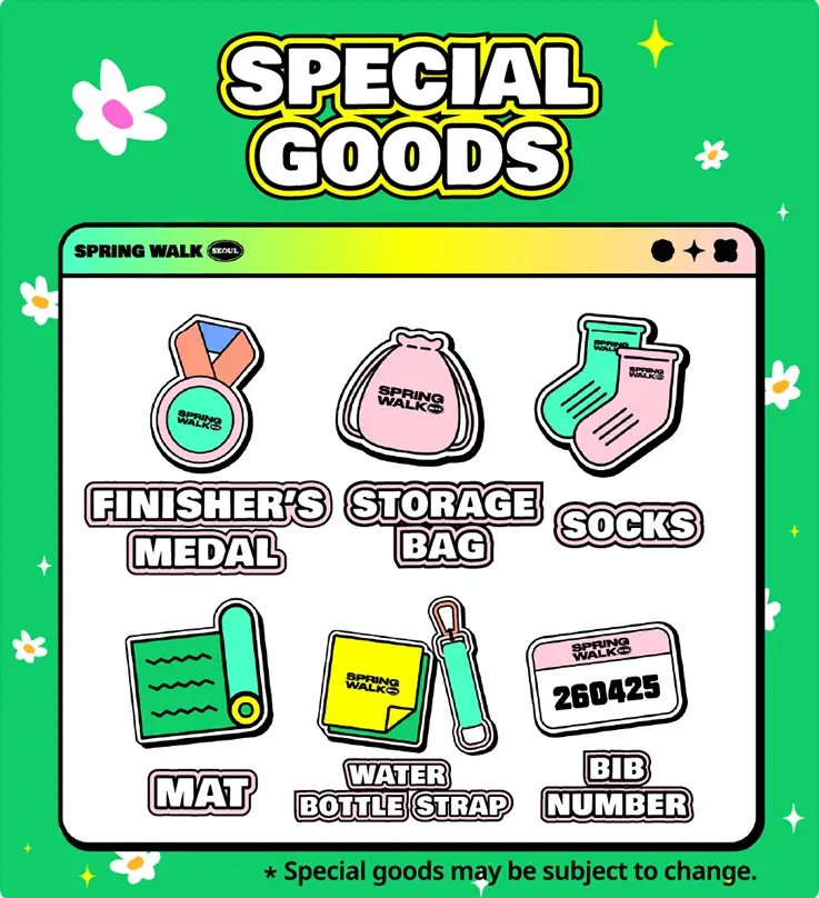 Souvenirs of 2026 Seoul Spring Walk 7.5K at Namsan Park