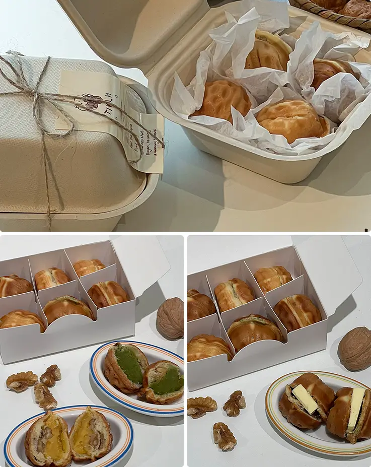 Finished walnut cakes at Tiki Room in Seoul