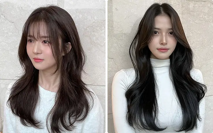 Styling examples of Straight Perm for Women option