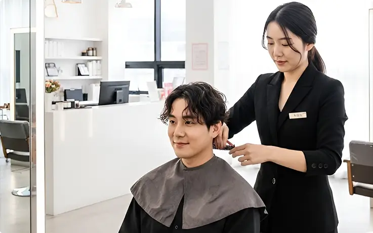 Styling example of Personal Perm for Men option