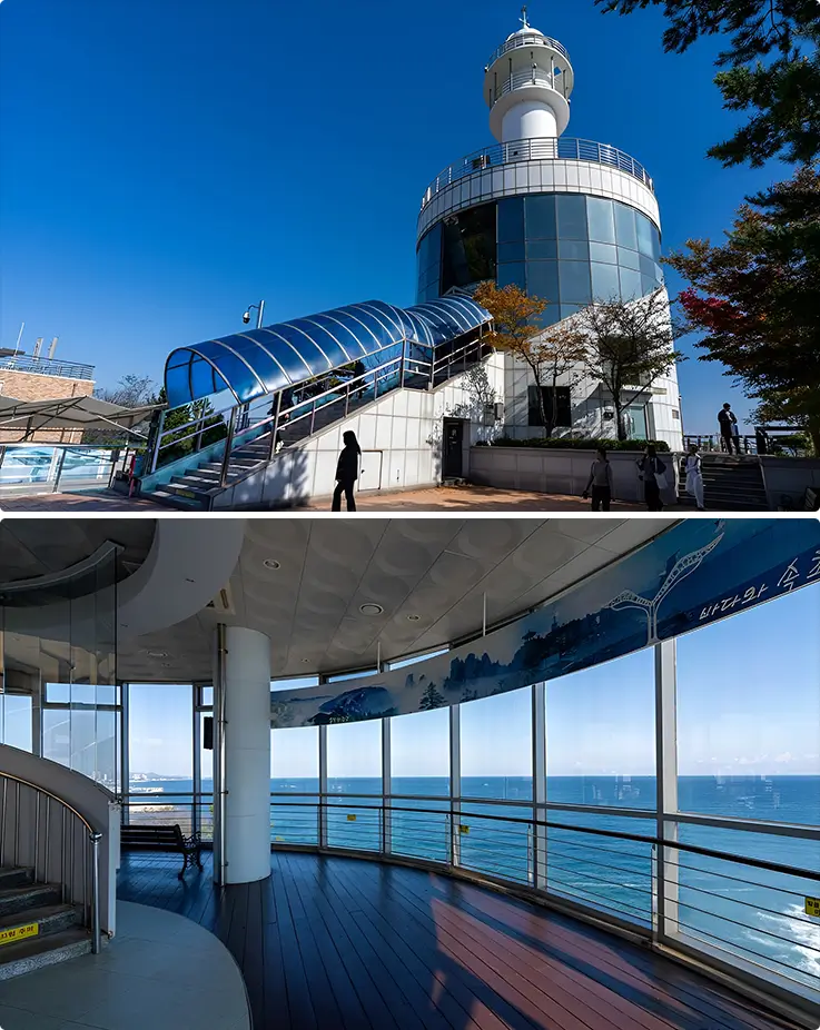 Sokcho Lighthouse in Dongmyeong Port in Sokcho
