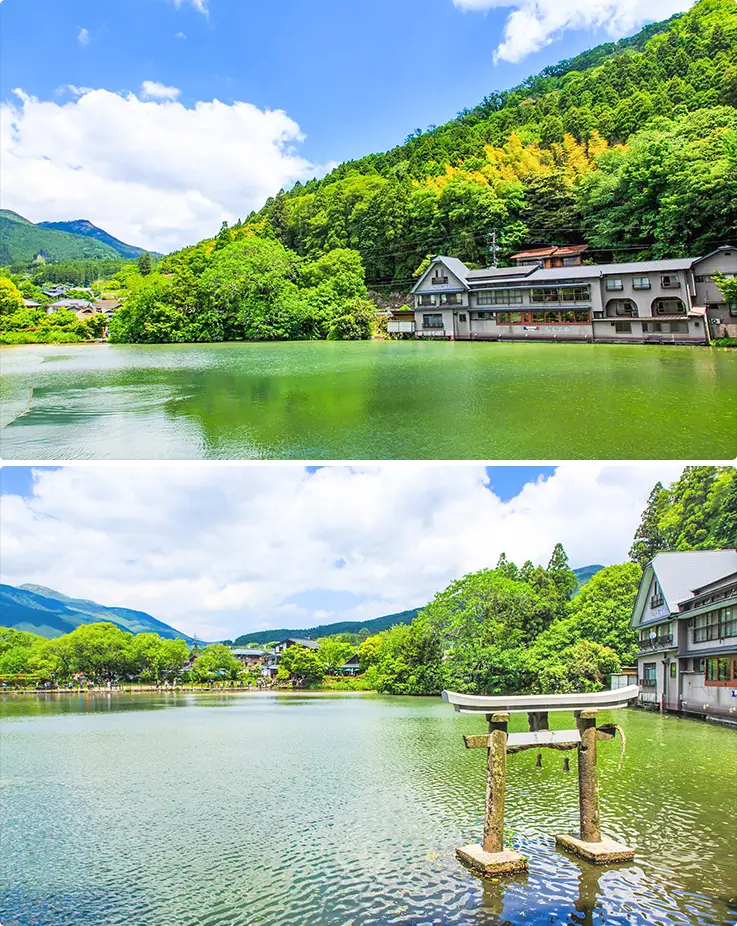 Summer landscapes at Lake Kinrin in Yufu