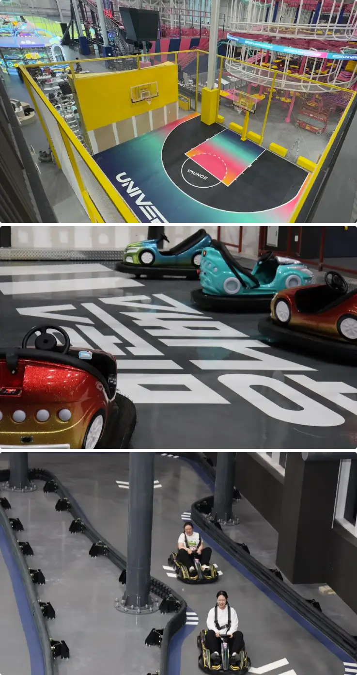 VAUNCE UNIVERSE Busan amusement facility on top and Bumper cars on the bottom