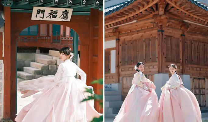 Hanbok Rental near Gyeongbokgung Palace (+ Free Accessories/ Outdoor Photoshoot option)