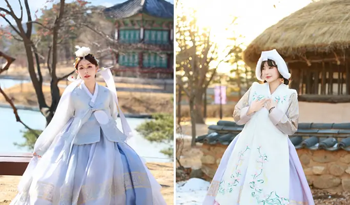 Hanbok Rental near Gyeongbokgung Palace (+ Free Accessories/ Outdoor Photoshoot option)