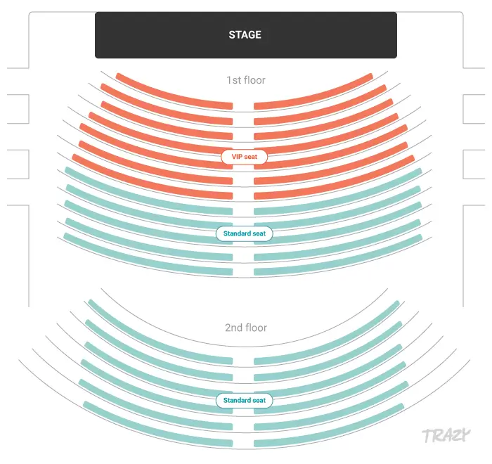 Alcazar Show in Pattaya seating map