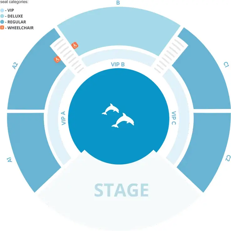 Seating map of Dolphinarium Pattaya
