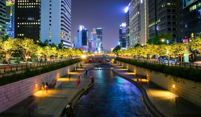 Seoul Night Group Tour: Gwangjang Market + Changgyeonggung Palace + Cheonggyecheon Stream + Naksan Park