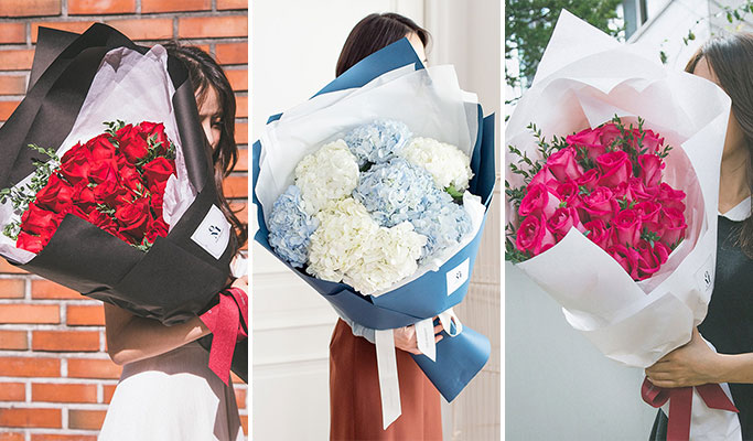 Order a Giant Flower Bouquet: Roses or Hydrangea