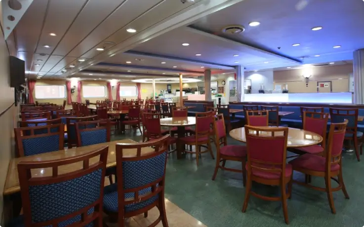 Restaurant onboard the Pukwan Ferry.