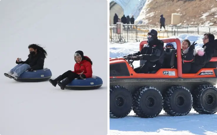 Sledding and ATV ride at the Pyeongchang Trout Festival.