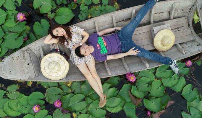 Red Lotus Flower Market Half Day Tour (+ drone photo shoot / boat ride) - from Bangkok