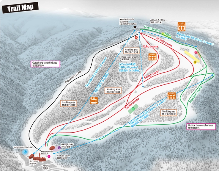 Slope map of Sapporo Kokusai Ski Resort