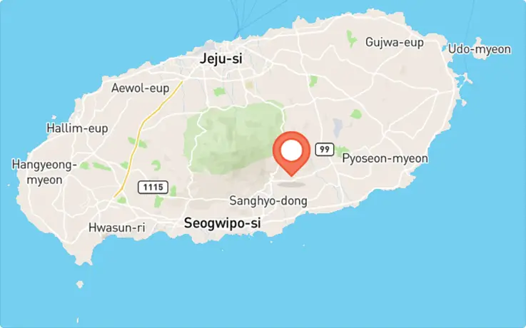 Hueree Natural Park in Seogwipo map