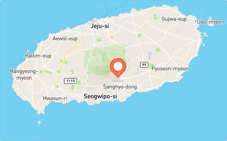 Sanghyowon Botanical Garden in Seogwipo map