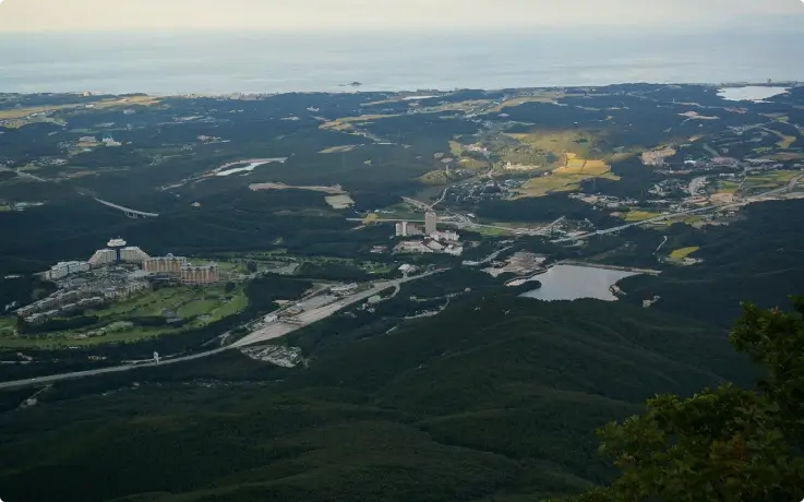 View of the landscape below from the Ulsanbawi Rock peak.