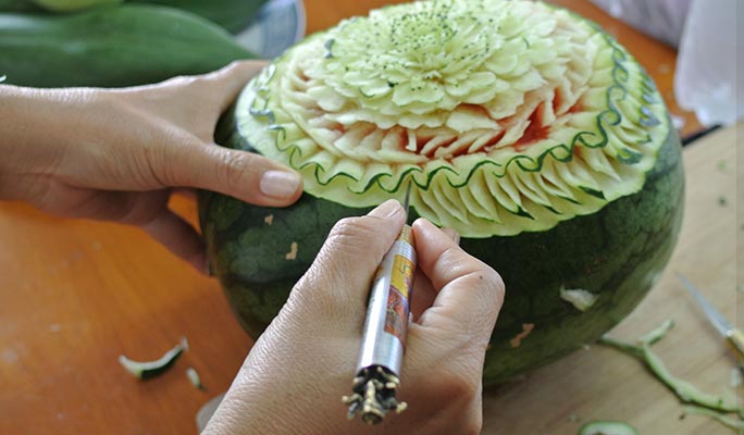 Traditional Thai Fruit and Vegetable Carving Class by Siam Carving Academy in Bangkok