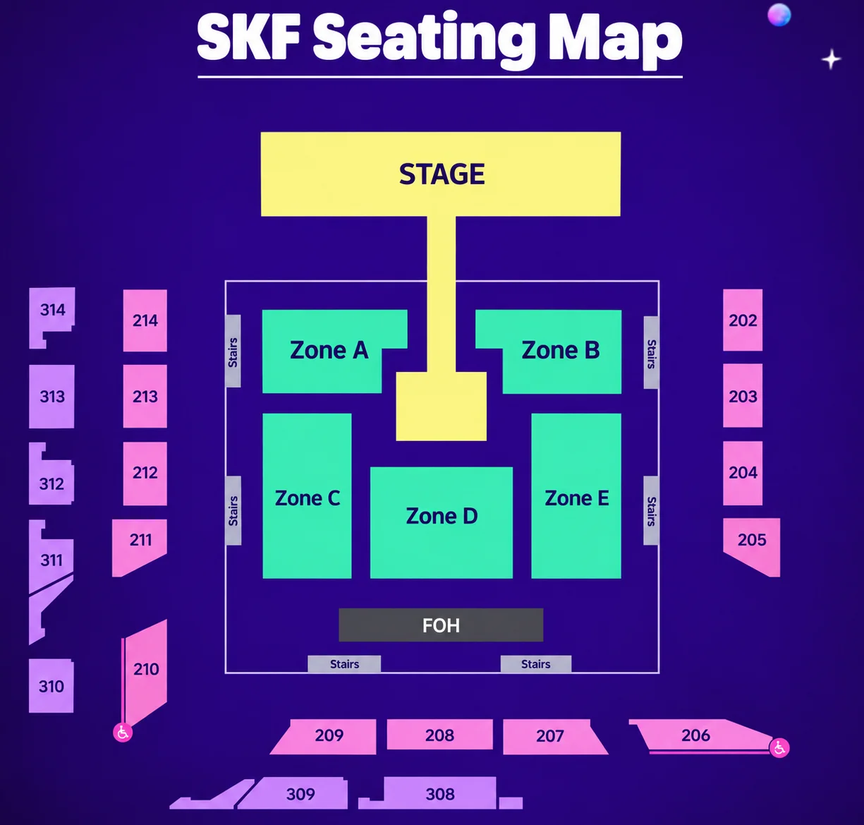 Seating map of Sky Festival K-pop Concert