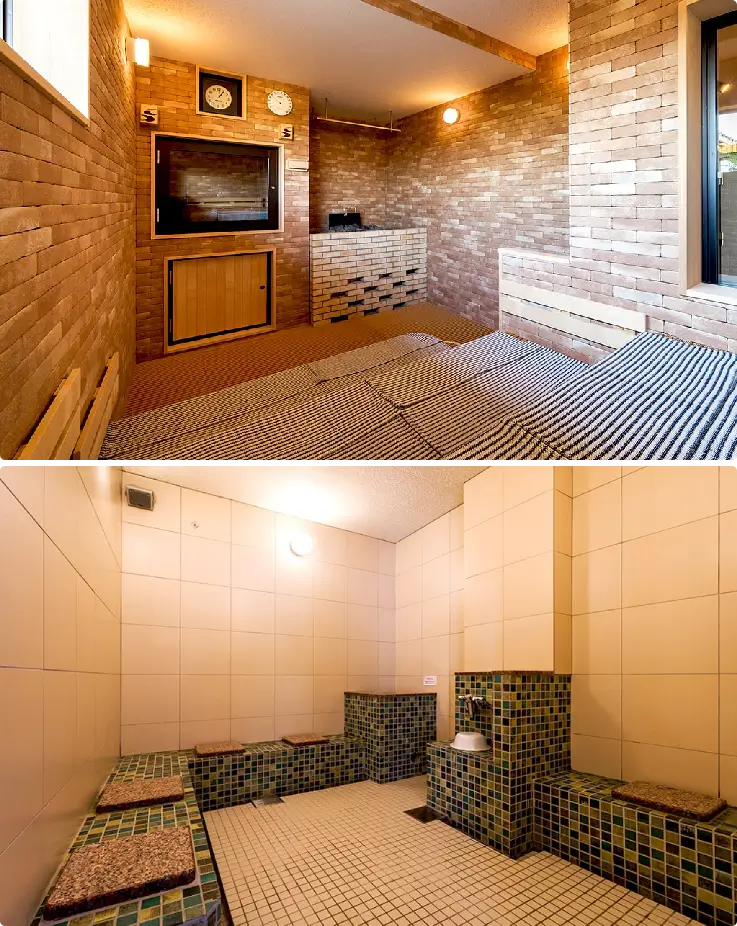Modern indoor sauna room with clean and minimalist design.