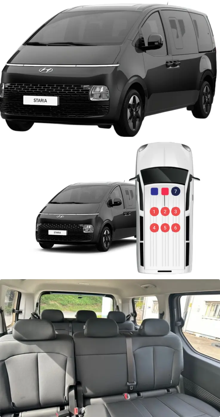 Staria van for up to 6 passengers