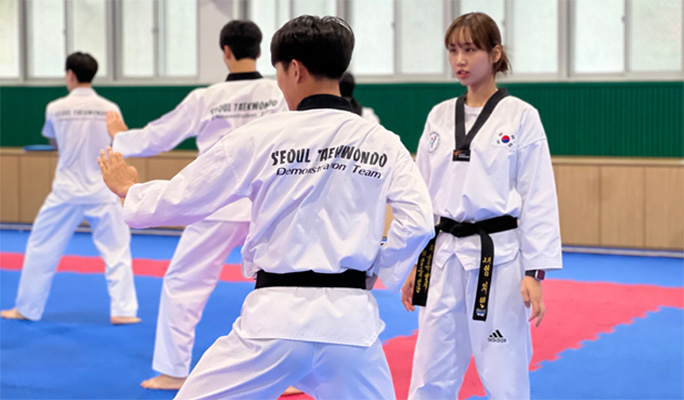 Traditional Korean Martial Arts Taekwondo Class in Gangnam, Seoul