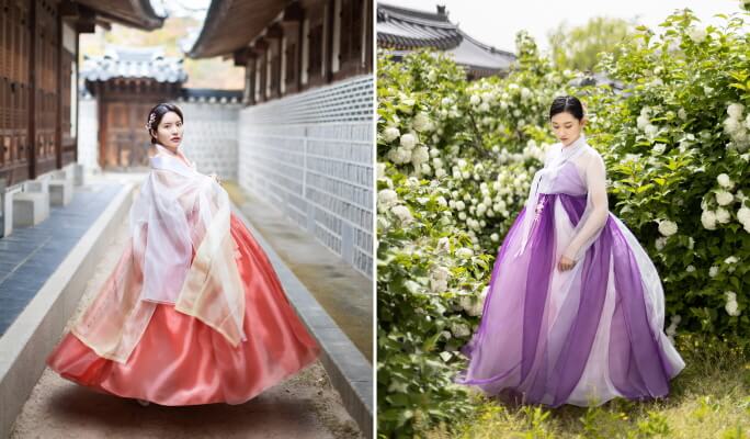 Noleggio Hanbok moderno e servizio fotografico presso la casa tradizionale coreana o il palazzo Gyeongbokgung