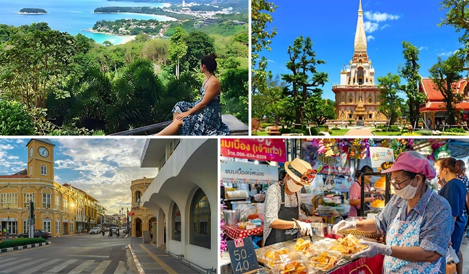 Phuket 1 Day Guided City Tour: Old Town + Chalong Temple + Night Market