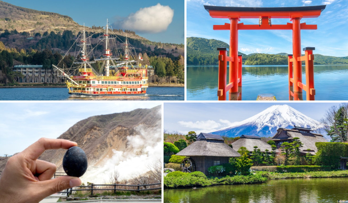 Hakone Ropeway & Pirate Ship & Oshino Hakkai 1 Day Tour from Tokyo