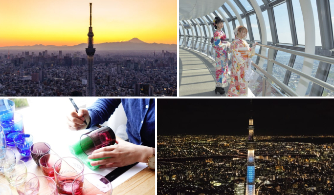 Tokyo Skytree Enjoy Pack (+ Kimono/ Small World/ Sumida Aquarium/ Edo Kiriko/ Japanese Sweets Making/ Keikyu Hatoku Ticket & Tokyo Subway 24-hour Ticket option)