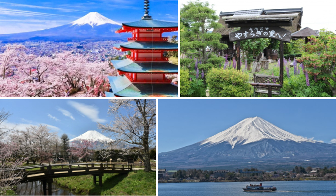 Mt. Fuji + Oshino Hakkai + Onsen / Outlet 1 Day Tour from Tokyo