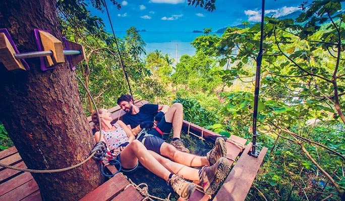 Tree Top Adventure Park Koh Chang: Zipline + Rope Bridges + Tarzan Swing (+ Hotel Transfer option)