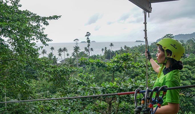 Tree Top Adventure Park Koh Chang: Zipline + Rope Bridges + Tarzan Swing (+ Hotel Transfer option)