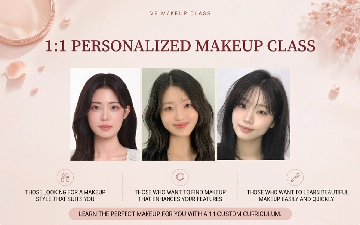 Personal makeup class at V9 hair & makeup salon